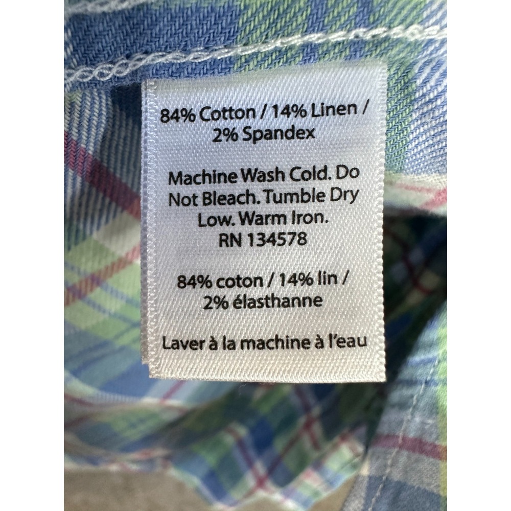 Vineyard Vines Classic Fit Soft Murray Shirt Blue Green Pink Plaid Men's Large - Picture 8 of 11